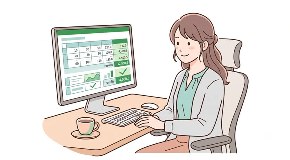 余裕を持って業務できる職員のイラスト